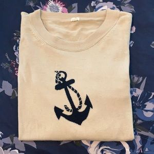 JCrew Light Weight Cotton Anchor Sweater Good Cotton Sweater Size XL